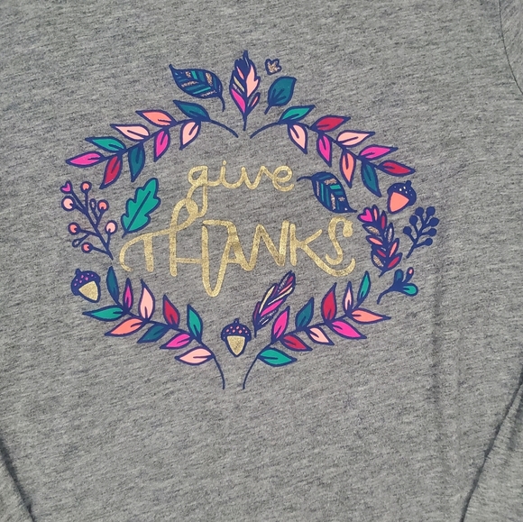 Cat & Jack "Give Thanks" Long Sleeved Tee - Picture 2 of 3